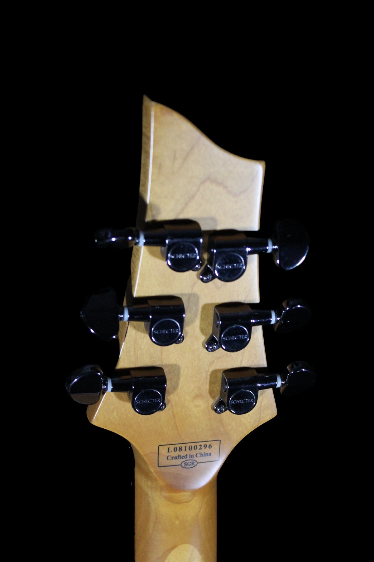 Schecter C1 FR electric guitar by CDS Guitars, featuring a sleek body, fretboard, and distinctive hardware details.