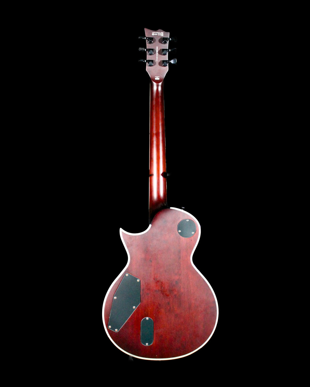 CDS Guitars ESP LTD EC-1000T electric guitar with sleek black finish and chrome hardware, shown from a front angle.