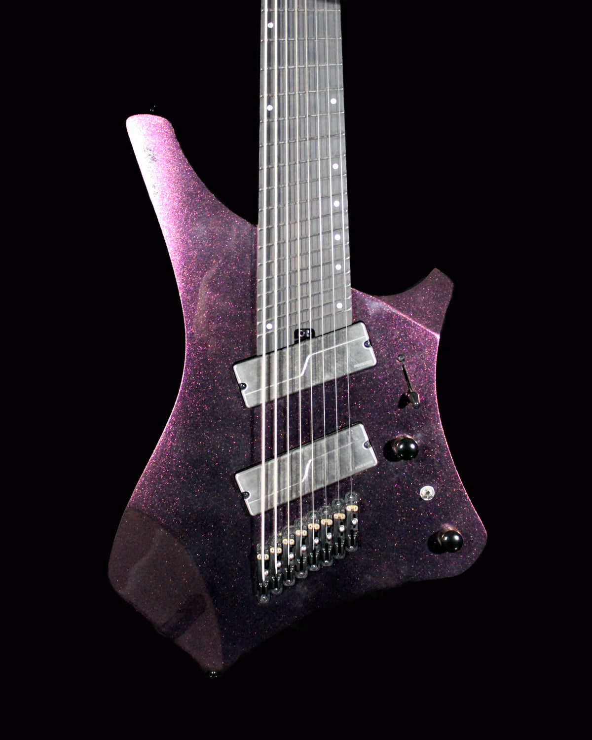 Ibanez Alpha A528-CMG 8-string electric guitar by CDS Guitars, showing the sleek body and headstock design.